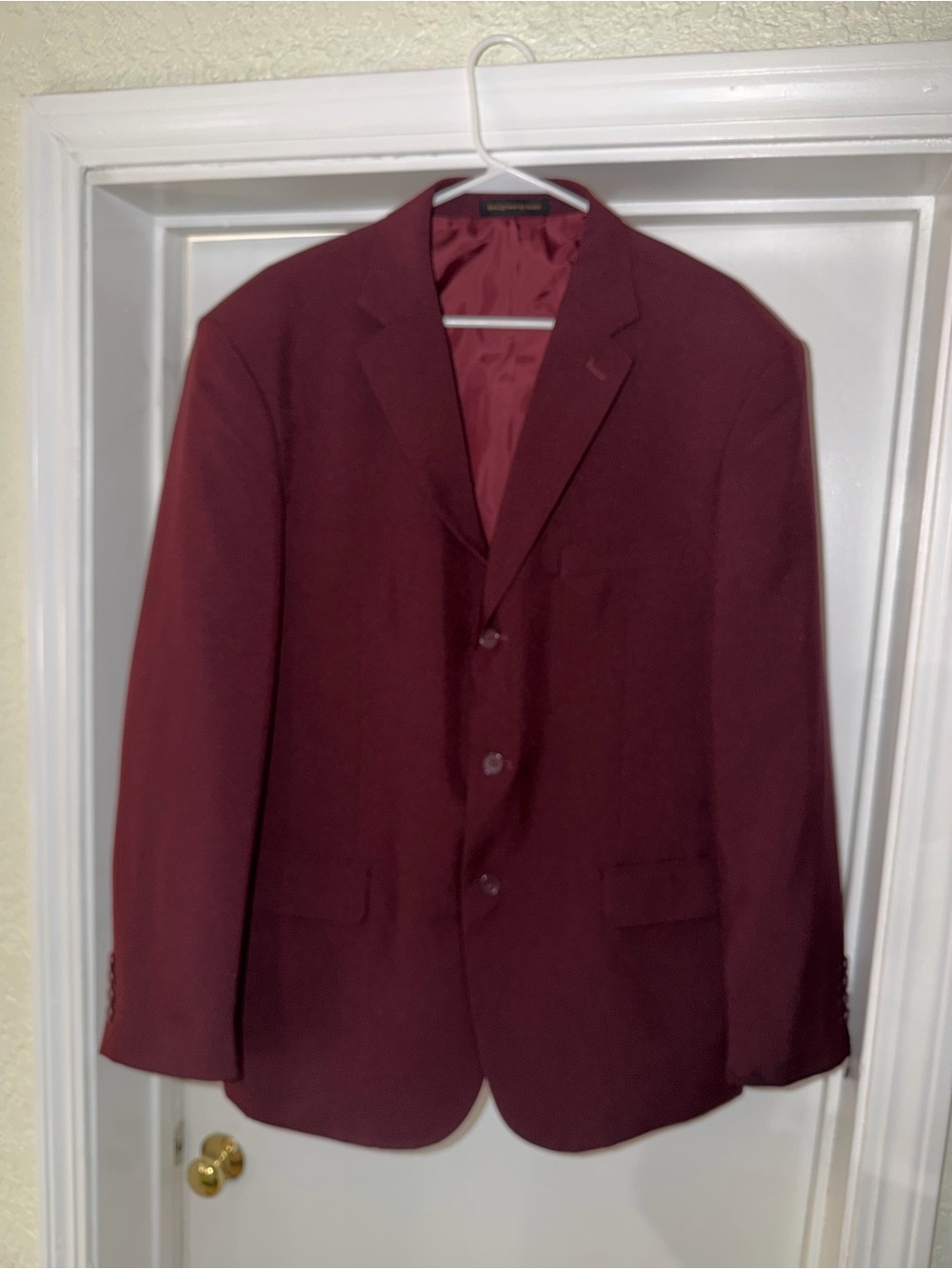 Lucci Mens  Burgundy Blazer - Tailored Single-Breasted Suit Jacket 50L ITALY